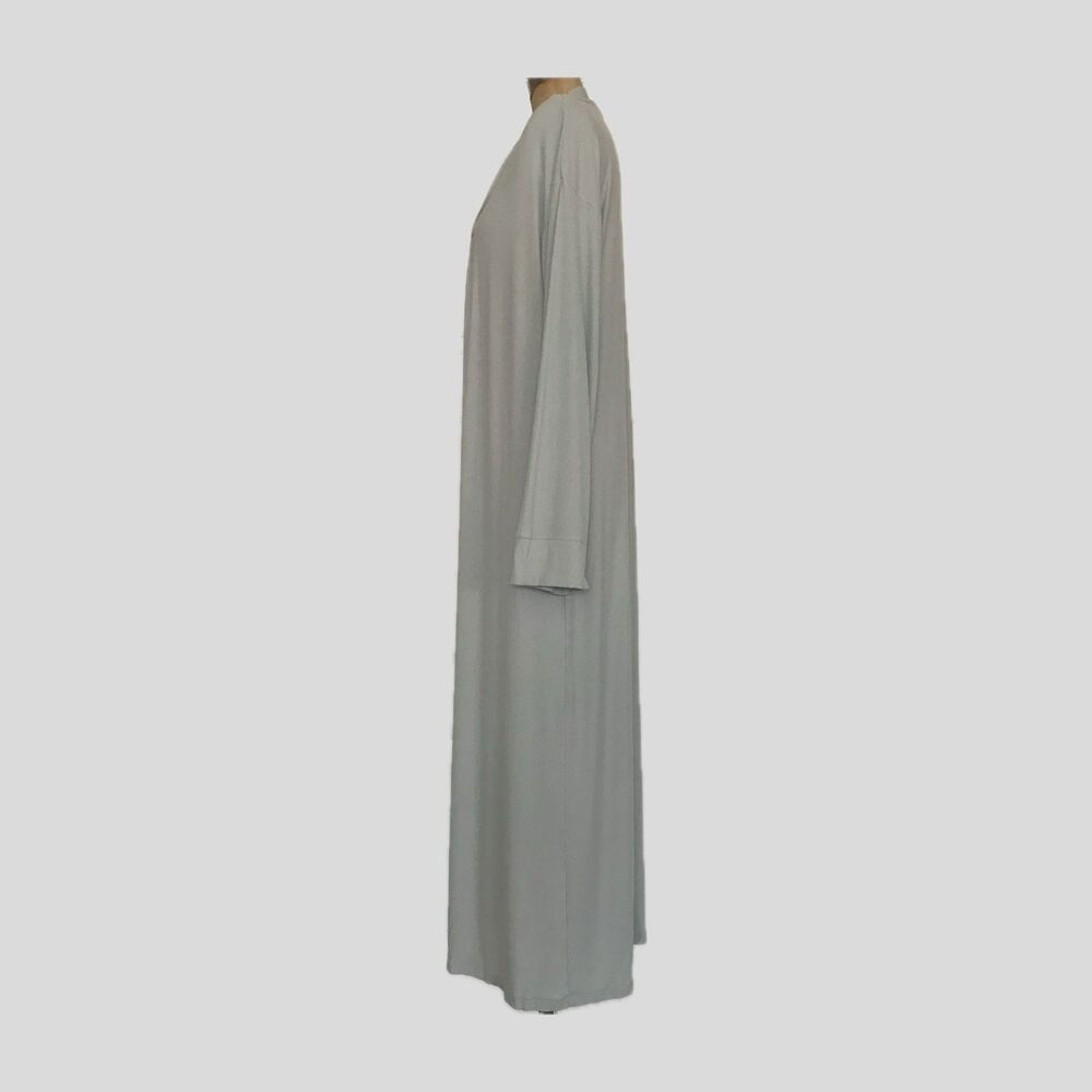 Skims Pastel Blue Soft Ribbed Long Sleeve Ribbed Lounge Robe Pockets Pockets S - Picture 2 of 5